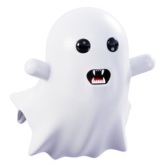 Spooky 3D Ghost Icon with a Halloween Theme