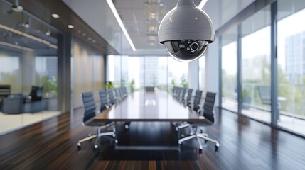 Office CCTV camera in a boardroom