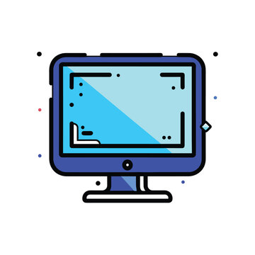 Personal computer monitor icon vector illustration