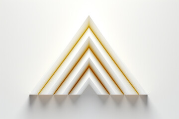 3d illustration of a white triangle in a shape of a pyramid