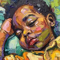 Child With Closed Eyes Painting