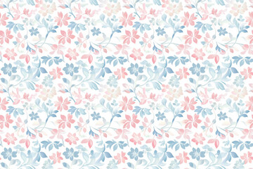 Floral pattern with soft pastel flowers on a light background