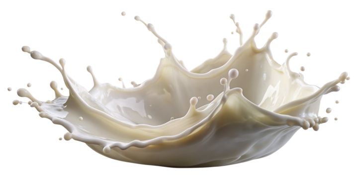 milsk splashing isolated in white background. Milk splash cut out