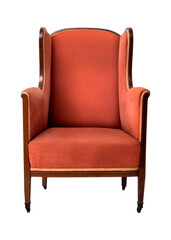 Antique armchair png mockup in velvet fabric