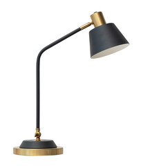 Office desk lamp png mockup in brass and black