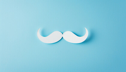 moustache on blue background copy space generated.AI