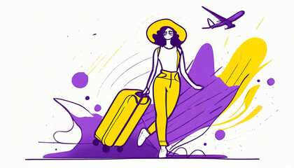 illustration of vacation of a woman