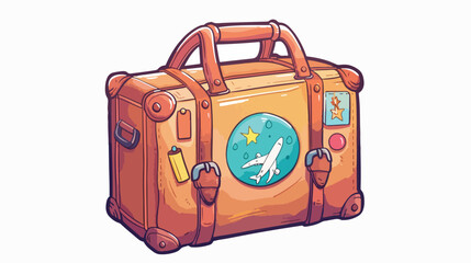 Bon voyage Luggage bag suitcase baggage travel bag. vector