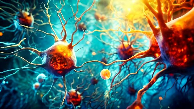 Neuron cells fantasy concept animation