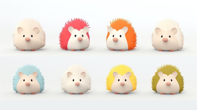 Hedgehogs, Nocturnal animals that are quiet and have unique care requirements. cartoon, flat design