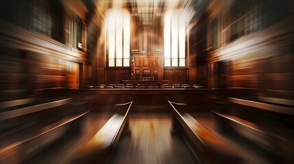 Dramatic Blurred Courtroom Background for Legal Thriller Book Cover - obrazy, fototapety, plakaty
