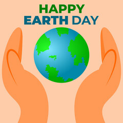 Happy earth day. African hands holding globe