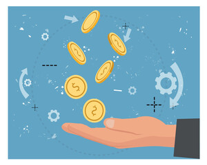 business concept illustration, vector illustration of savings, finance, banking, sale, creative concept web banner