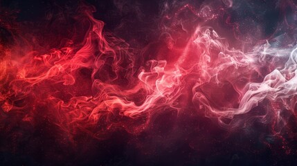 Celestial dance of red nebulae amidst cosmic smoke, invoking the mysteries of the universe - obrazy, fototapety, plakaty