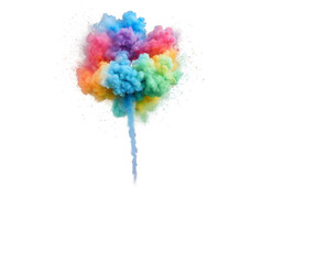 colorful smoke isolated on transparent background