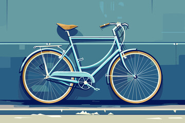 Classic blue bicycle illustration.