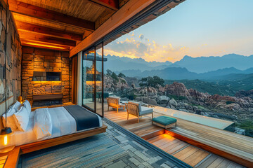 Sleep Tourism Haven with Sunset Mountain Views
