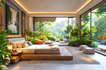 Tropical Garden View Bedroom in a Sleep Tourism Resort