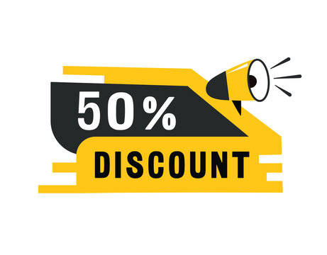 5o percent discount speech bubble icon modern style. Banner design for business, marketing. Vector label.
