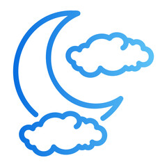 crescent moon gradient icon