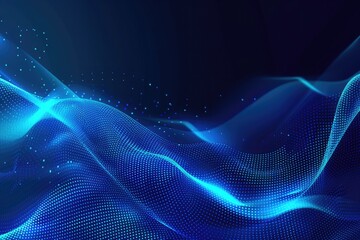 beautiful abstract wave technology background with blue light, digital wave effect,Abstract wave element for design blue curve and light lines background Digital frequency track equalizer,abstract - obrazy, fototapety, plakaty