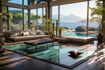 Luxury Oceanfront Living Room with Panoramic Views