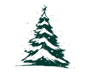 Christmas tree, hand drawn style, vector
