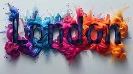 Multicolored London Typography Painting