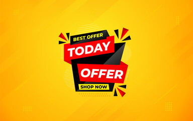 Today Offer Discount banner. Offer sale banner vector template. Sale label and discounts background, Discount Promotion marketing poster design for web and Social. Vector Illustration.