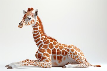 A baby giraffe laying down - obrazy, fototapety, plakaty