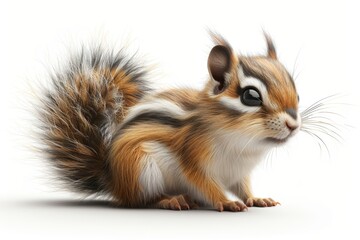 Obraz premium A realistic painting of a chipmunk sitting on a white background