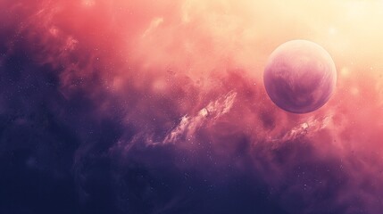 A vibrant outer space scene with a planet, stars, and nebulae.