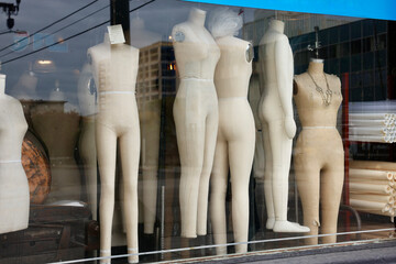 mannequins in a shop window