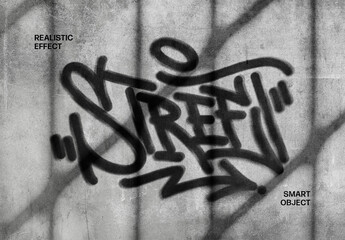 Messy Graffiti Logo Mockup - obrazy, fototapety, plakaty
