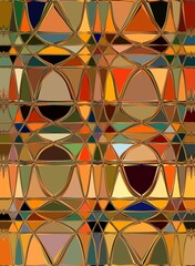 stained glass window pattern and design in many bright colours