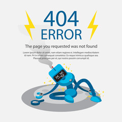 Free vector 404 error template in flat style