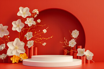 red and white orchid, product display