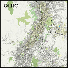 Fototapeta premium Quito Ecuador map poster art