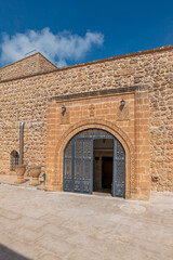 Fototapeta premium Mardin Midyat district Mor Gabriel Monastery unique architectural detail photographs taken with blue sky