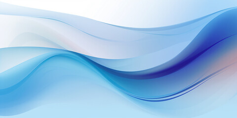 Abstract Blue Wave on Background. Vector Illustration AI-generated Image