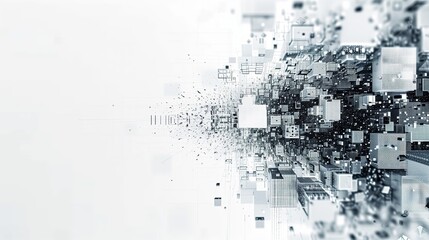 Digital graphic representing network connections with nodes and lines.