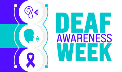 May is Deaf Awareness Week background template. Holiday concept. use to background, banner, placard, card, and poster design template with text inscription and standard color. vector illustration.