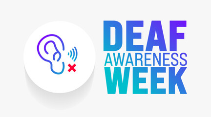 May is Deaf Awareness Week background template. Holiday concept. use to background, banner, placard, card, and poster design template with text inscription and standard color. vector illustration.