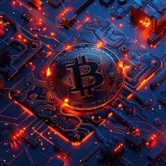 Secure cryptocurrency transaction, abstract digital art background, highdefinition