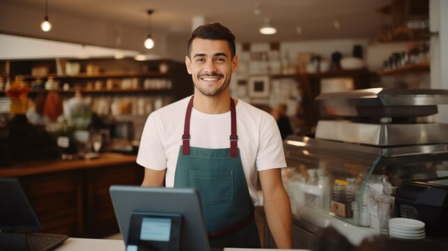Positive Merchant Utilizing Touchpad for Customer Payments
