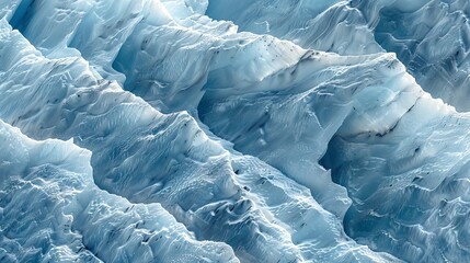 Ice formations on a Greenlandic glacier, with intricate textures and shapes.