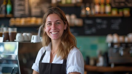 Cafe Charm: Smiling Barista at Work