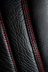 Elegant black leather with red lines pattern for background