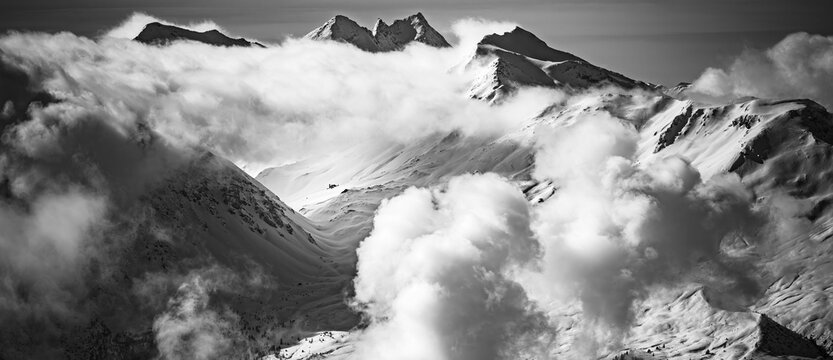 Berglandschaften in Schwarzweiss