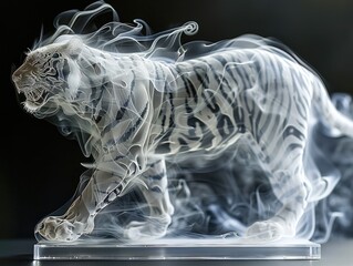 Tiger made of smoke, according to the Chinese zodiac sign of the 12 zodiac animals